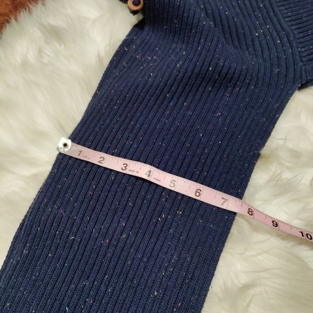 NWOT Le31 100% Cotton Knit H‎‎ooded Sc‎ar‎f Sha‎‎w‎l Navy Blue Men's One Size - Picture 9 of 11